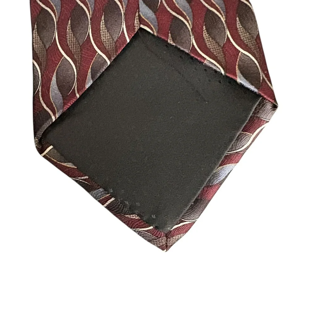 Nubio Silk Tie‎ Red Geometric Pattern Men's Necktie 61
